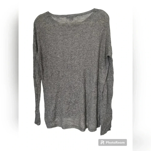Vince Women's Charcoal Gray Lightweight Long Sleeve Sweater - Picture 2 of 4